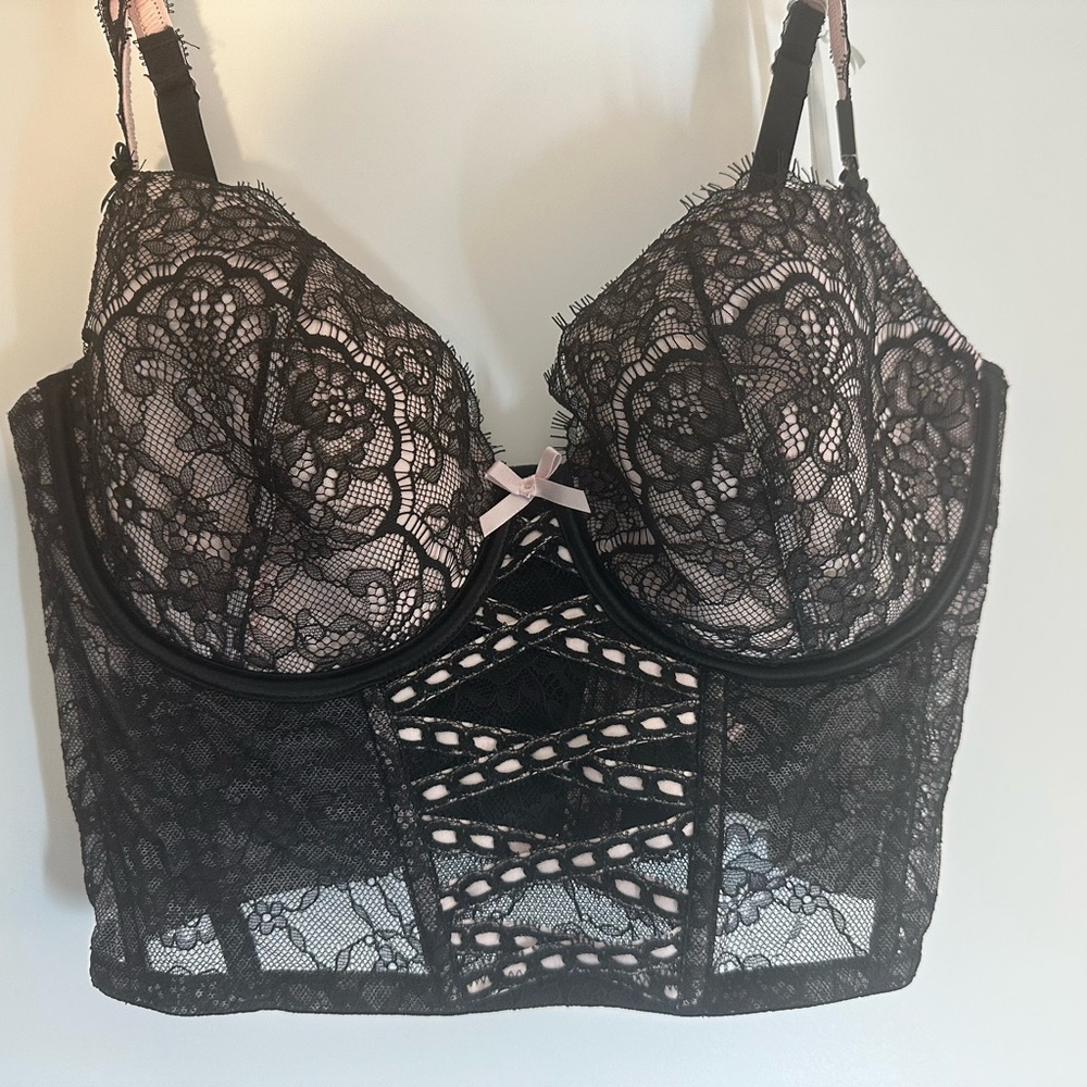 VS Dream Angels Heritage Ribbon Corset Bra small DD Lingerie